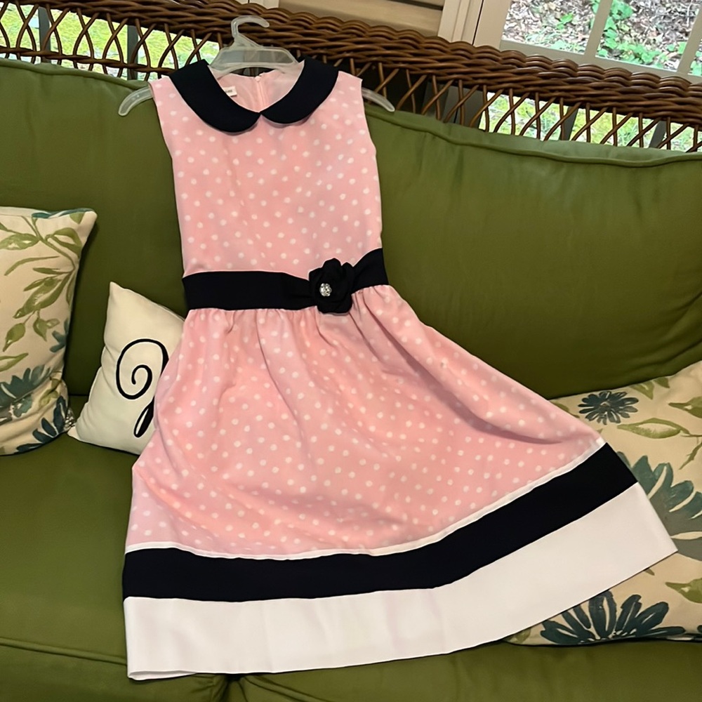 Bonnie Jean Dress pink and navy